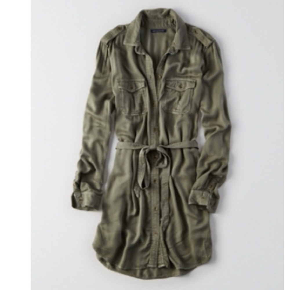 American eagle outfitters twill shirt dress